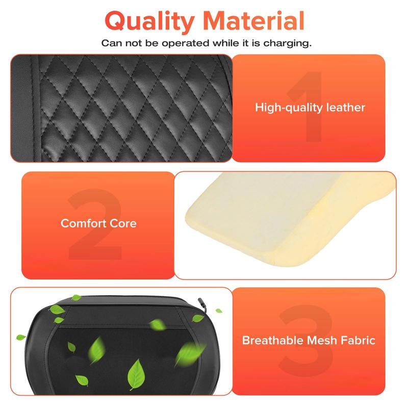 Cordless 3D Shiatsu Back Massager with Heat – Neck, Shoulder & Leg Pain Relief Pillow