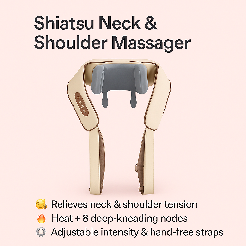 U-Shaped Deep Tissue Shiatsu Back Massager
