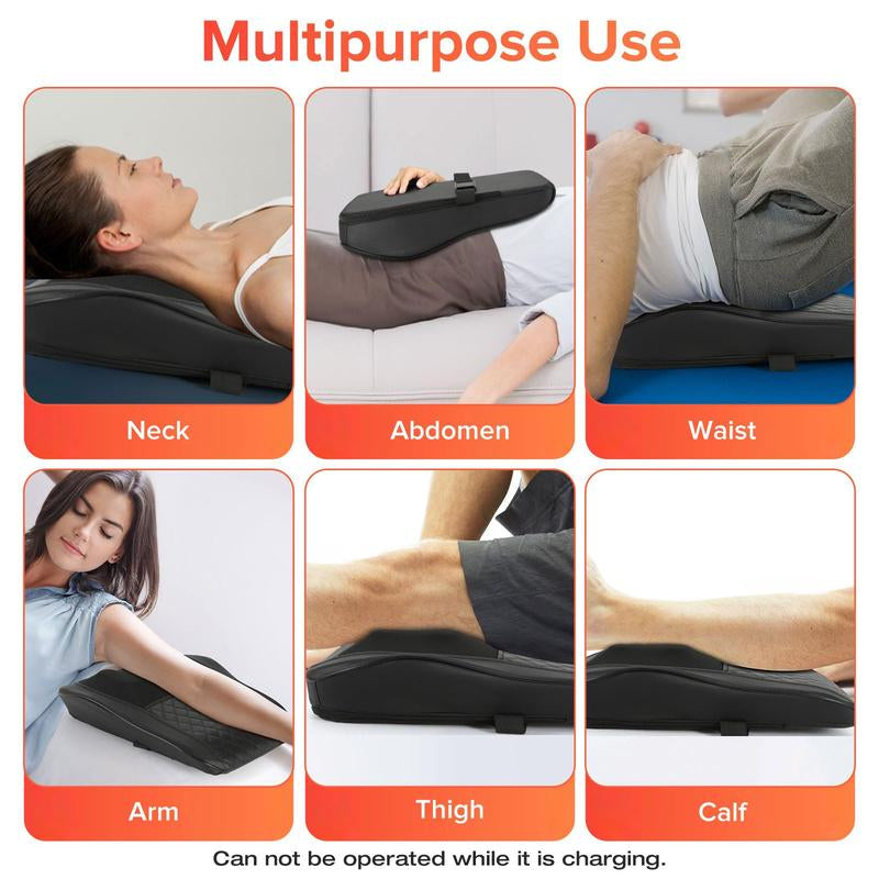 Cordless 3D Shiatsu Back Massager with Heat – Neck, Shoulder & Leg Pain Relief Pillow