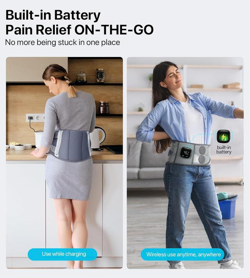 Alljoy Heated Lumbar Support Belt – Adjustable, Cordless & Portable Massager