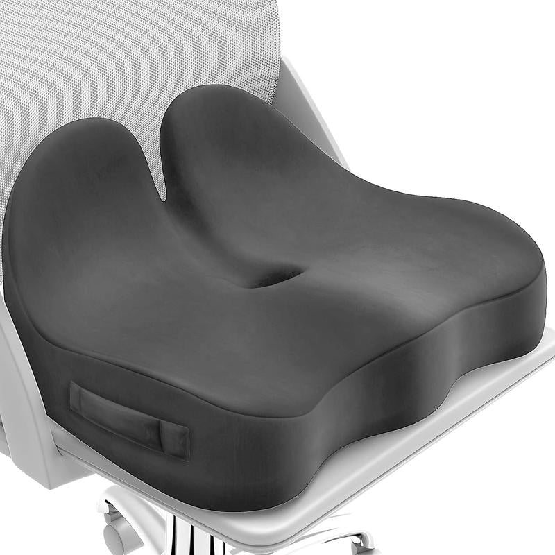 Memory Foam Seat Cushion – Office, Desk, Gaming Chair Support (Black)
