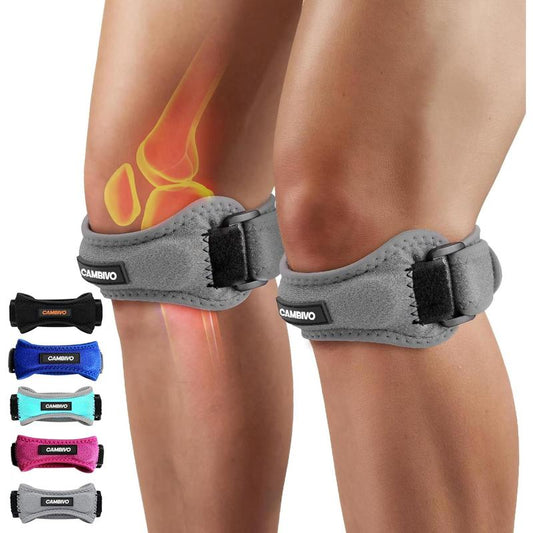 2 Pack Knee Braces for Women and Men, Patella Knee Support Strap, Basketball, Running, Hiking, Volleyball, Tennis, Squats Patellaband