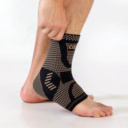 Adjustable Compression Copper Fiber Ankle Support, Suitable for Men and Women, Running, Hiking, Basketball, Ankle Support, Sport