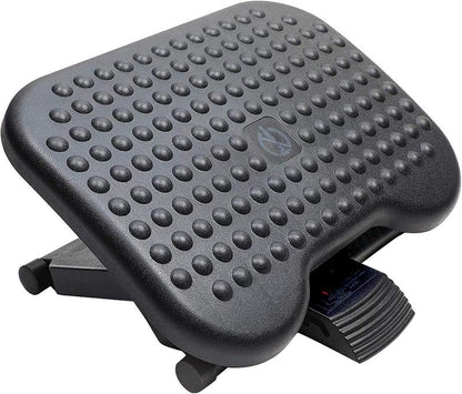 Adjustable Under Desk Footrest – 3-Height Ergonomic Foot Stool with Massage