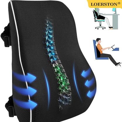 Memory Foam Lumbar Support Pillow – Back Pain Relief for Car, Office & Home