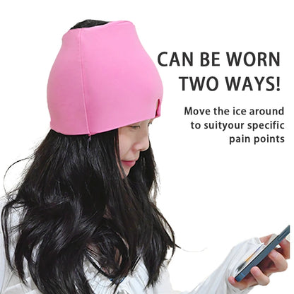 Gel Ice Headache Migraine Relief Hat Cold Compress Therapy Cap Ice Head Wrap Pack Eye Mask for Pressure Relieve Pain Ice Hat