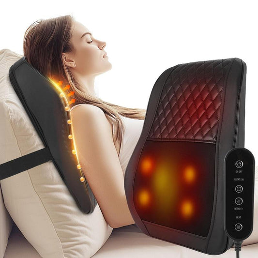 Cordless 3D Shiatsu Back Massager with Heat – Neck, Shoulder & Leg Pain Relief Pillow