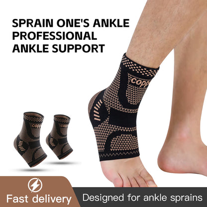 Adjustable Compression Copper Fiber Ankle Support, Suitable for Men and Women, Running, Hiking, Basketball, Ankle Support, Sport