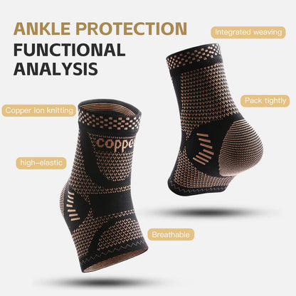 Adjustable Compression Copper Fiber Ankle Support, Suitable for Men and Women, Running, Hiking, Basketball, Ankle Support, Sport