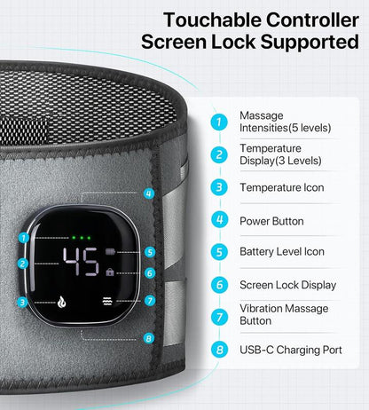Alljoy Heated Lumbar Support Belt – Adjustable, Cordless & Portable Massager